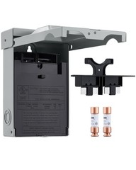 30 Amp Fused AC Disconnect Box, Outdoor Pull-Out Switch Enclosure with Fuse, …