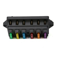 6 Way Blade Fuse Box Block Holder Boat Car Power Distribution Panel Board 1/2/5x