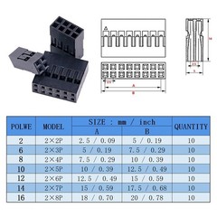 700Pcs 2.54mm 1/2/3/4/5/6/7/8 Plug Connector Housing and Male/Female Pin Conn…