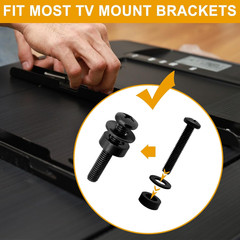 Universal TV Mounting Screws Hardware Kit with Box, Includes M4 M5 M6 M8 (Black)