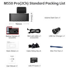 AZDOME 4K Dash Cam M550 Pro Built in 5.8Ghz WiFi GPS Car DVR Upgrade AZDOME M550