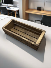 Rustic Wooden Cassette Tape Holder Crate – Vintage Audio Storage Box Organizer