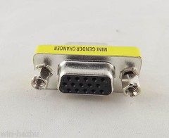 10x VGA/SVGA 15 Pin DB15 Male To Female D-SUB 3 Rows Mini Gender Changer Adapter