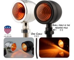 2Pcs Amber Bullet Motorcycle Turn Signal Light Indicator Blinker Lamp