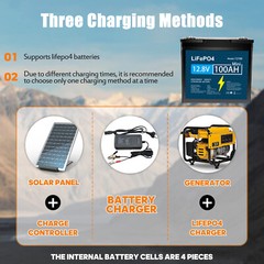 12V 100Ah Lithium Battery LiFePO4 with 100A BMS for RV Trolling Motor Off-grid