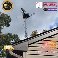 Limited Offer Outdoor TV Antenna Pole Motorized HDTV 4K 360° HDTV Antenna + Pole