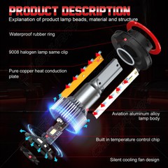 For GMC YUKON XL 1500 2007-2014 – LED Headlight Bulbs High&low beam 9008/H13 Kit