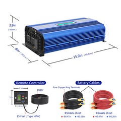 Pure Sine Wave Power Inverter 2000W/4000W 12V DC to 110V~120V AC USA Transistors