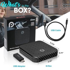 Pyle Wireless Carplay & Android System iA Box-4GB RAM 64GB ROM (Black Pattern)