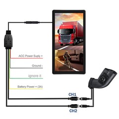 10.36 AHD BSD Truck Side View Vertical Touch Screen DVR Monitor For Truck Bus