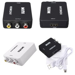 1080P HDMI To AV RCA Audio Video Converter CVBS Adapter for PS3 PS4 DVD PC To TV