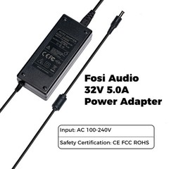 Fosi Audio 48V 32V Power Supply Adapter Unit for TB10D, BT20A PRO,V3 US AU EU UK