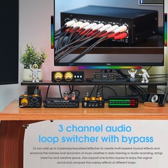 Douk Audio L3 3 Channel Stereo Loop Switcher w/VU Meter RCA Selector BOX Preamp