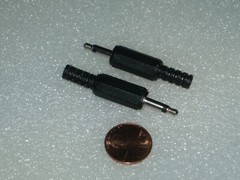 2x Audio Male Plug in Jack Mono Connector 1/8 inch 3.5 mm