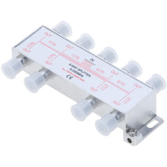 8 Way TV Splitter 5-2300 MHz Coax Cable Adapter for RG59 RG6 HDTV Satellite