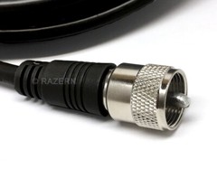 50 ft RG8X coax coaxial UHF PL-259 connectors amateur ham CB radio antenna cable