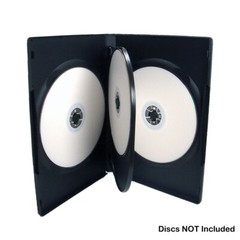 10 14mm Multi Hold 4 Disc Quad CD DVD Black Case Movie Game Box Wholesale