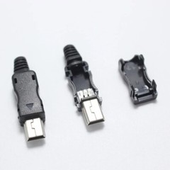 Mini USB 5Pin Port Male Plug Connector Metal with Plastic Cover DIY Charging