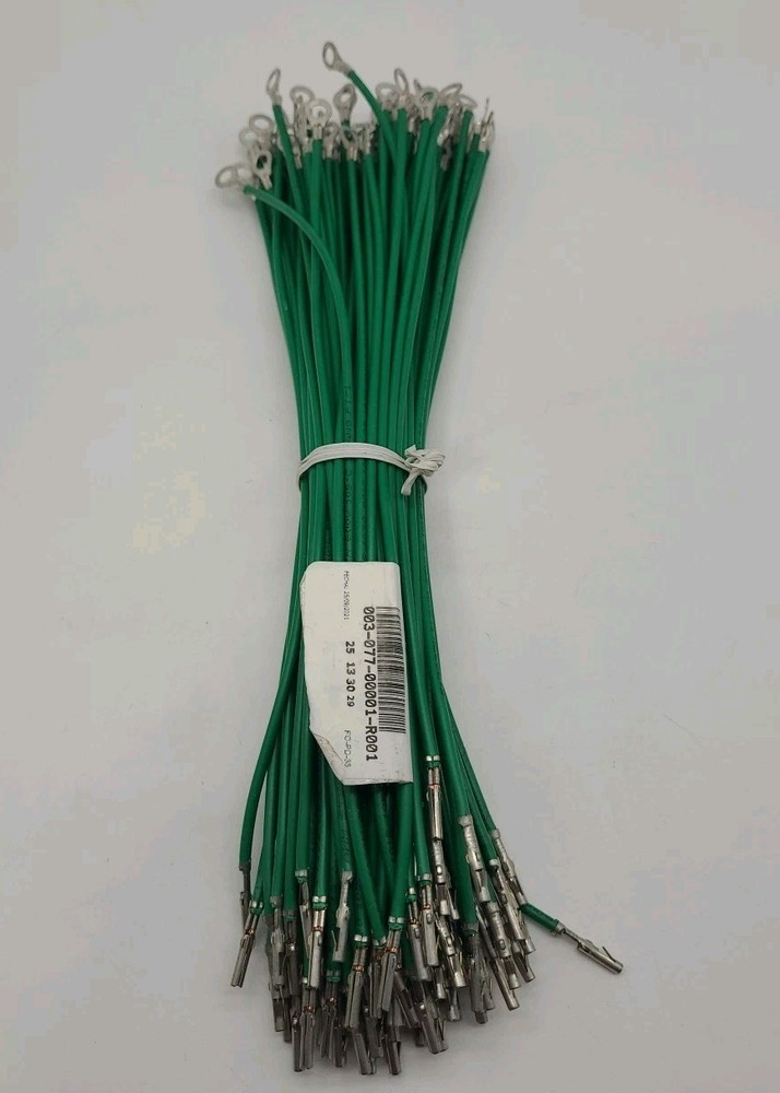 96 pk 10″ 18AWG Green Ground Wire with Molex and Ring Terminals