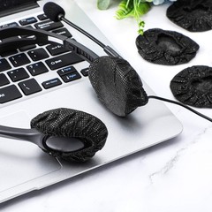 300 Disposable Headphone Covers Non Woven Sanitary Earphone Earpad Black 6.5cm