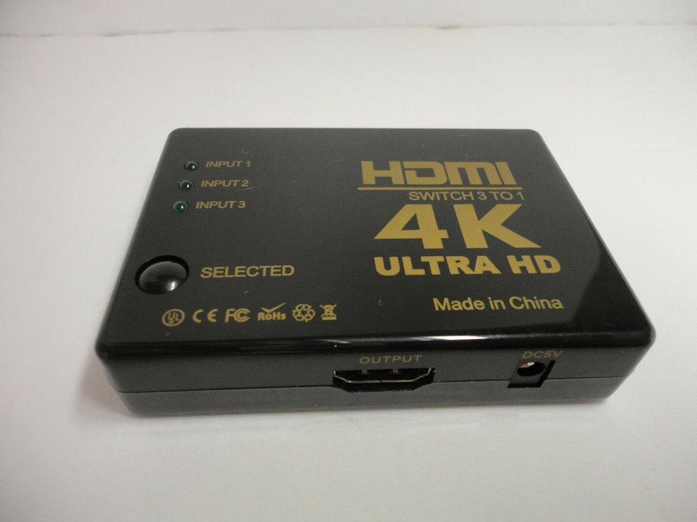 4K HDMI 3 Ports to 1 Switch Hub Full HD Ultra HD DVD HDTV Xbox PS3 PS4 Computer