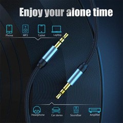 6FT 3.5mm AUX Audio Nylon Braided Cord Cable PC iPod Car Phone headphone lot