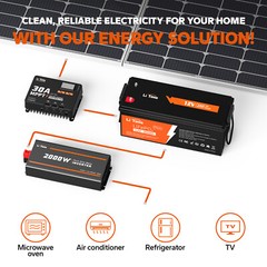 LiTime LiFePO4 12V 200Ah PLUS 200A BMS 2560W Lithium Battery for Off-Grid RV