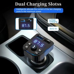 Car Bluetooth 5.0 Wireless FM Transmitter Adapter 2USB PD Charger AUX Hands-free