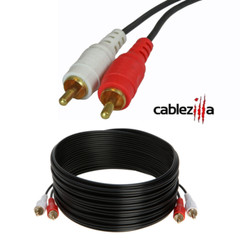 RCA Cable Male To Male 2 RCA Audio Cord Stereo Left Right Plug 3 6 10 12 25 ft