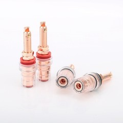 100% Pure Copper Binding Post Speaker Banana Jack Amplifier Terminal