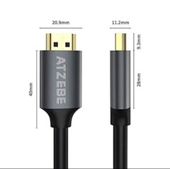 ATZEBE HDMI 2.1 Cable 8K HDMI Cable 10ft Support High Speed 48Gbps 8K@60Hz 76…