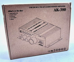 AK-380 Audio Power Amplifier USB SD Bluetooth FM AUX Black