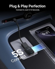 ZUCWO 2-in-1 Mini Wireless CarPlay Adapter for iOS Android Auto Plug and Gray