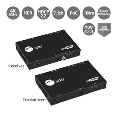 SIIG HDBaseT HDMI Extender 4K 60Hz USB 2.0 KVM RS232 Over CAT5e/CAT6/CAT7, Up…