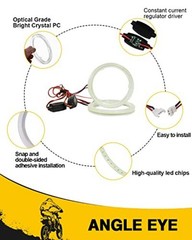 70MM Ice Blue Halo Rings Angel Eyes COB 45SMD LED DRL Fog Light 70MM-ice blue