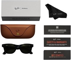Ray-Ban Meta Wayfarer Smart Sunglasses – Shiny Black / Green G15 – Open Box