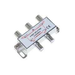 4-Way TV Coaxial Cable Splitter 5-2300 MHz RG6 RG59 Coax Antenna HDTV Satellite