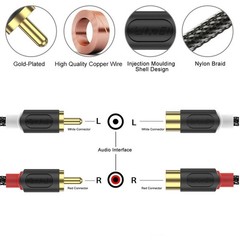 Durable 6 Feet RCA Male to Female Cable – Gold Plated for Minimal Signal Loss