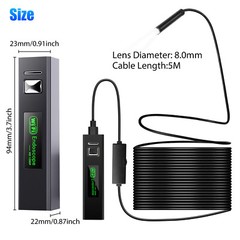 8LED WiFi Snake Borescope Endoscope 8mm Inspection Camera for iPhone Android iOS