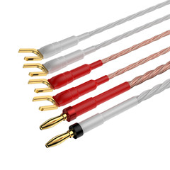 HIFI Silver-plated Bi-wire Speaker Cable High-end OCC Speaker Wire Y/Banana Plug