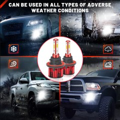 For GMC Yukon 2007-2014 – 6000K White LED Headlight Hi/Lo Beam Fog Light Bulbs