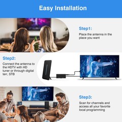 Upgraded 9000 Miles TV Digital Antenna HDTV Amplified HD 1080P 4K Long Range