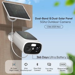 SolarCam 2K Wireless Outdoor Security Camera – Solar-Powered No Monthly Fees