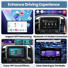 For 2014-2018 Chevrolet Silverado GMC Sierra Apple Carplay Radio Android 12 GPS