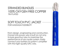 1/0awg Tinned OFC Copper Cable Marine Grade Power Wire Ultra Flexible 15 foot