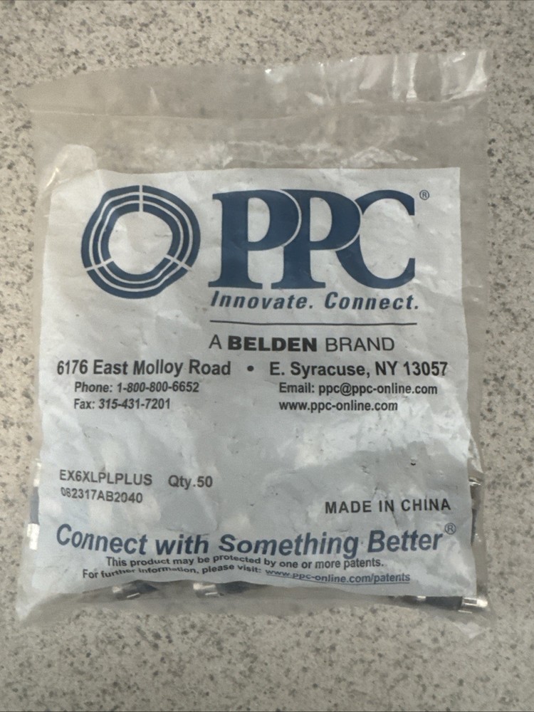 (50 PCS)PPC EX6XLPLPLUS RG6 F Connector Female Compression Fittings PLENUM RATED