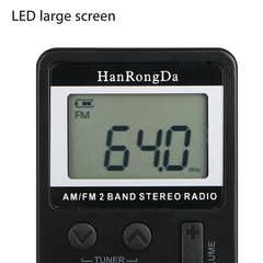 Portable Pocket LCD Digital AM FM Radio Stereo Receiver Rechargeable w/earphone