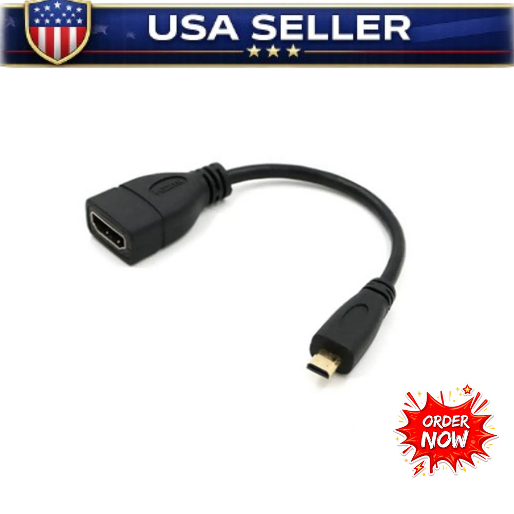 Micro HDMI to HDMI Cable Adapter Converter 4K GoPro HERO 7 6 Camera 60Hz
