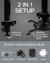 Durable 360° Swivel Projector Mount – Adjustable Wall or Ceiling Installation