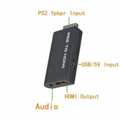 PS2 to HDMI Video Converter Adapter with 3.5mm Audio Output for HDTV Monitor